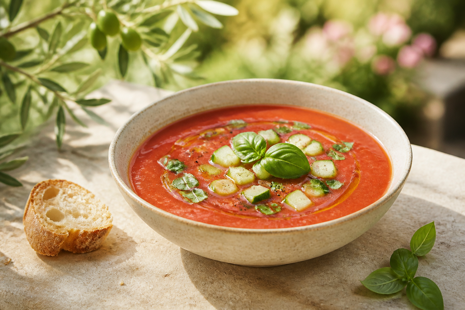 Gaspacho de tomates à la provençale